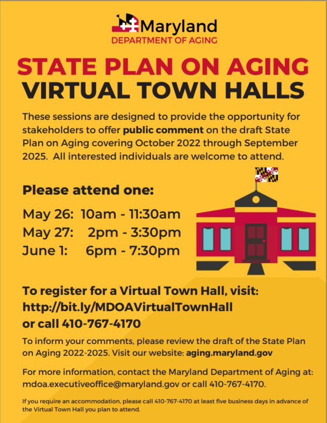 MD Dept of Aging Virtual Town Halls