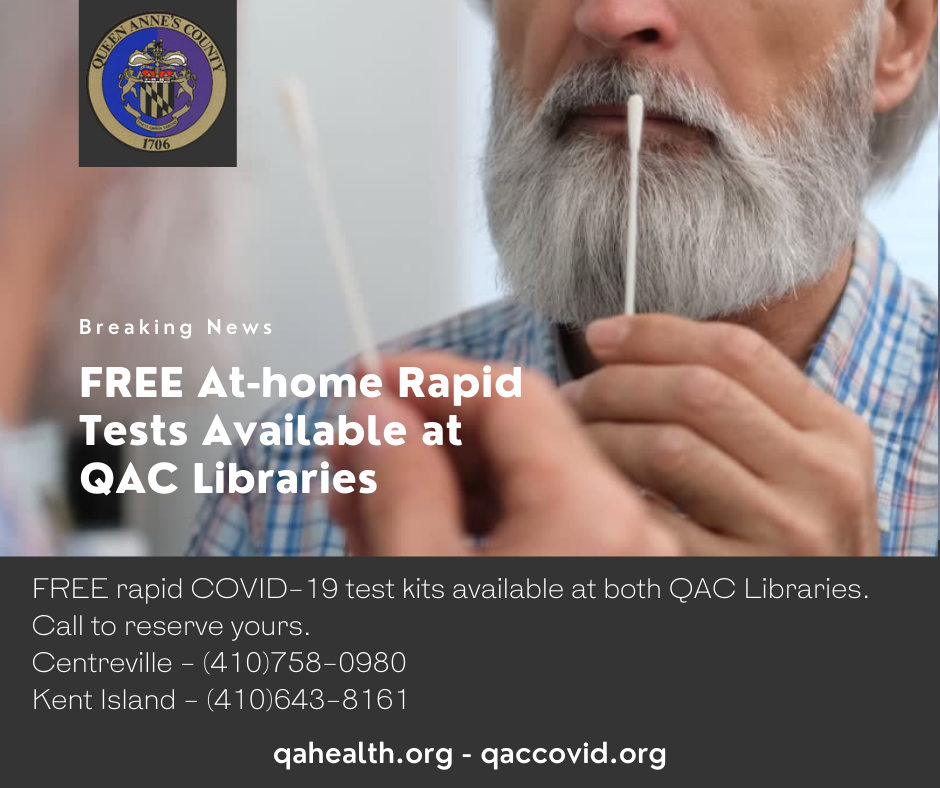 FREE At-home Rapid Tests Available at QAC Library