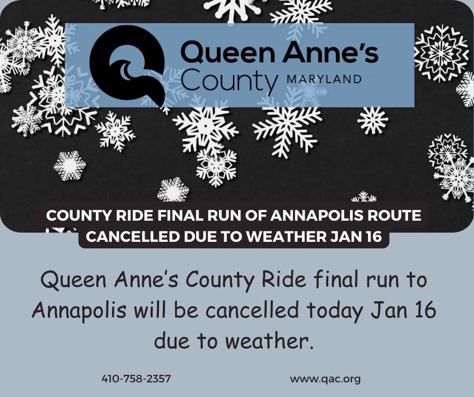 County Ride Final Route of day cancelled due to weather Jan 16