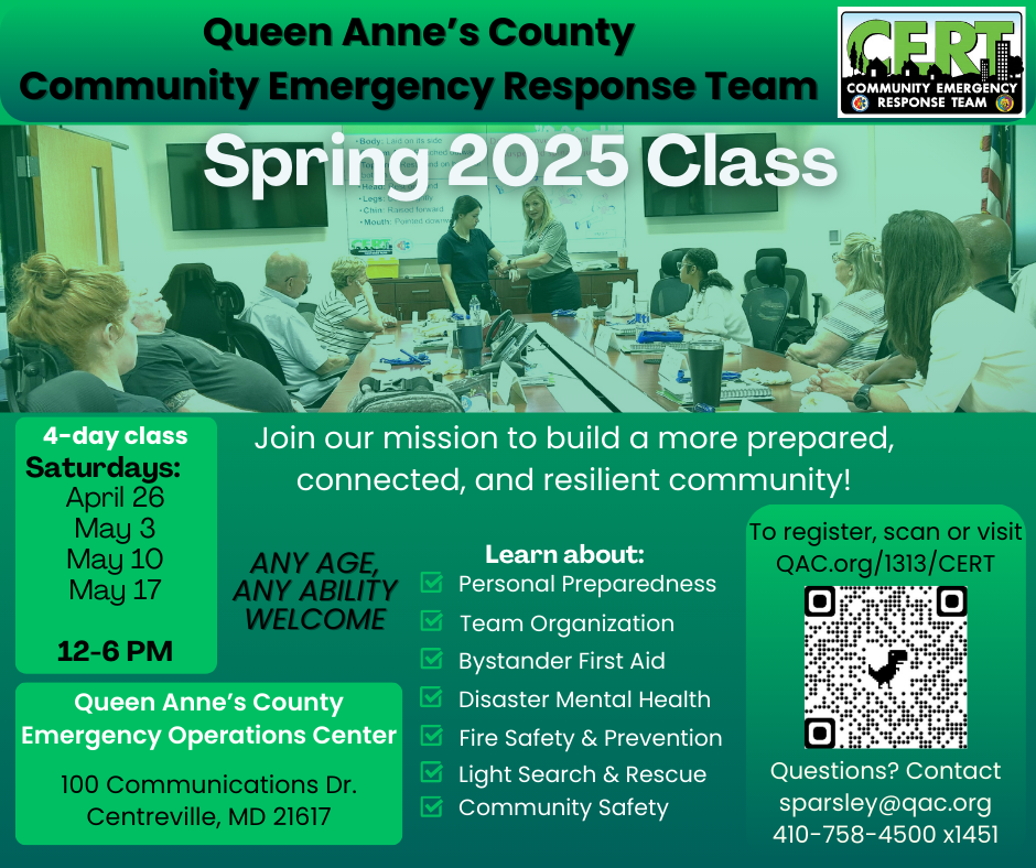 CERT Spring 2025 Announcement Flyer (Facebook Post)