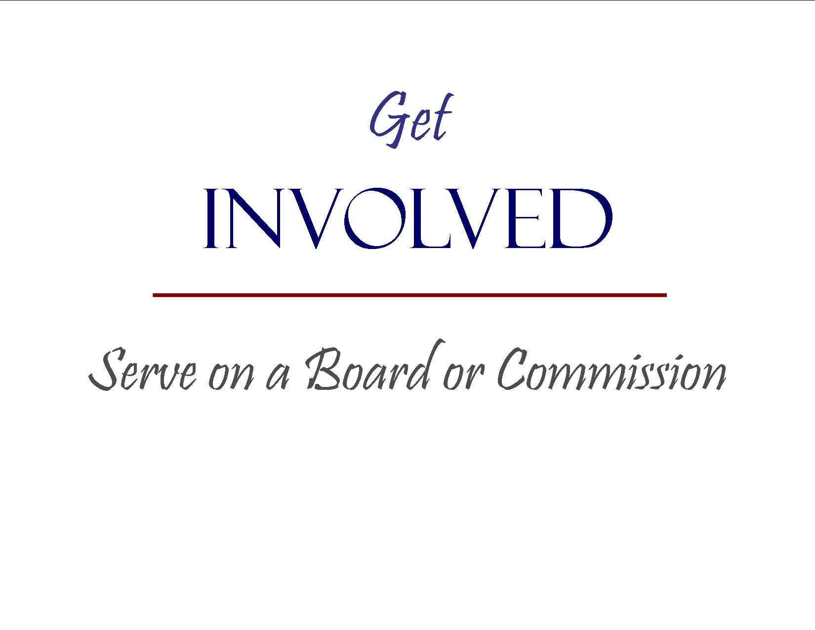 Get Involved Boards and Commissions